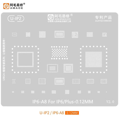 Amaoe BGA Reballing Stencil Template For iPhone 17 16 15 14 13 12 11 Pro Max XSMax 8 7P 7 6 A18 Tin Planting Soldering Net to