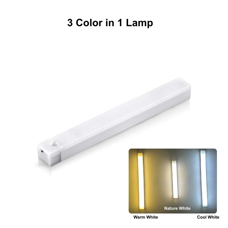 Wireless USB Rechargeable Motion Sensor LED Bar Light Induction Night Light