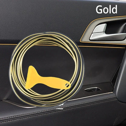 1X Car Moulding Decoration Flexible Strips 5M Interior Auto Mouldings Car Cover Trim Dashboard Door Edgein Car-styling Univer