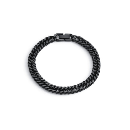 New Trendy Cuban Chain Men Bracelet Classic Stainless Steel 3/5/7/9mm Width Chain Bracelet For Men Women Jewelry Gift - black