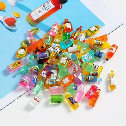 50 pieces of mini drink bottle doll house decoration, DIY mobile phone case wine bottle doll house decoration