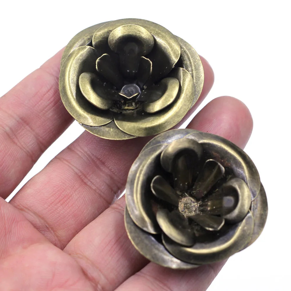 Pendants Wraps Metal Crafts Connectors Rose Flower Filigree Flower For Embellishments Scrapbooking Jewelry DIY Accessories