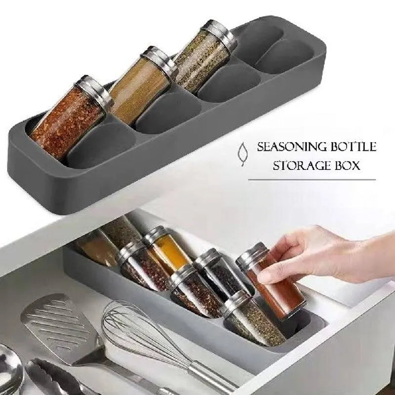 Kitchen Drawer Cutlery Storage Tray Knife Holder Spoon Forks Tableware Organizer Container For Spice Bottles Knives Block Rac