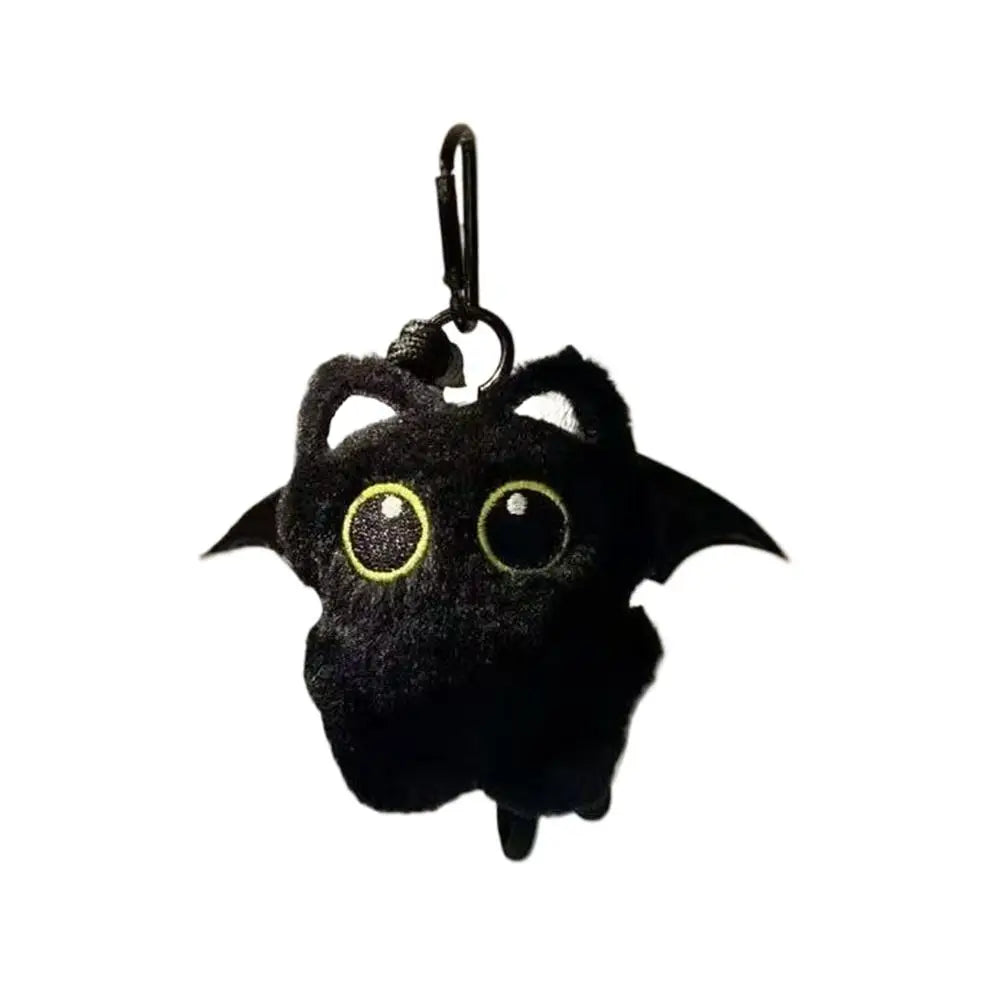 Cute Plush Black Cat Doll Toy Keychain Bag Pendant Charms Car Keyring Accessories For Women Couples Gift - C