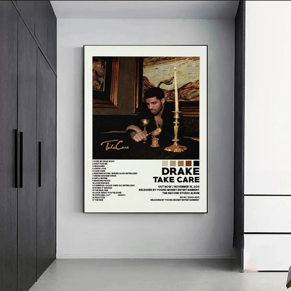 Poster Prints New Drake Views Take Care Her Loss Dogs Music Album Cover Canvas Painting Wall Art Picture Living Room Home Dec