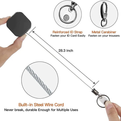 Anti-loss and Easy-to-pull Buckle of Retractable Key Chain Belt Badge Reel Clip Square Accesorios Para Auto Key Chain