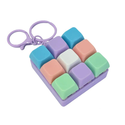 1/4/9Keys Finger Button Mechanical Keyboard Keycaps Keychain Fidget Toys Decompression Stress Relief Keyboard Clicker Kids To