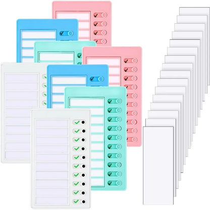 1 pcs Kids Chore Chart with 5 pcs Blank Card,Plastic Checklist Board with Detachable Cardstock to Do List for Routine Plannin