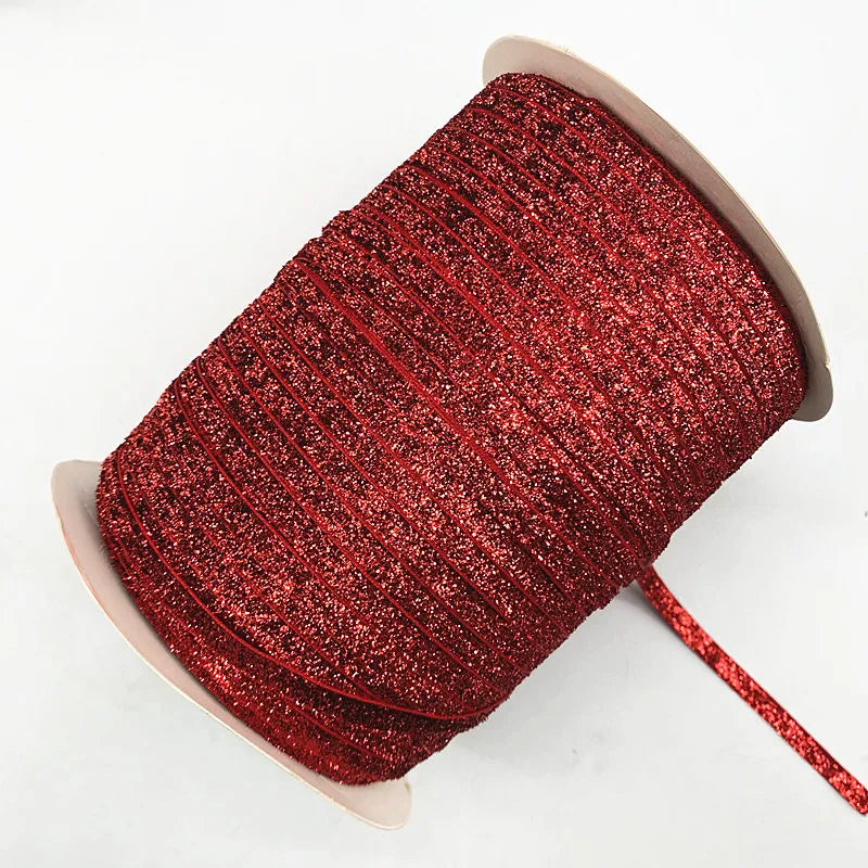New 6mm Glitter Velvet Ribbon No Elastic Single Face Ribbon Headband Clips Bow Decoration - 05