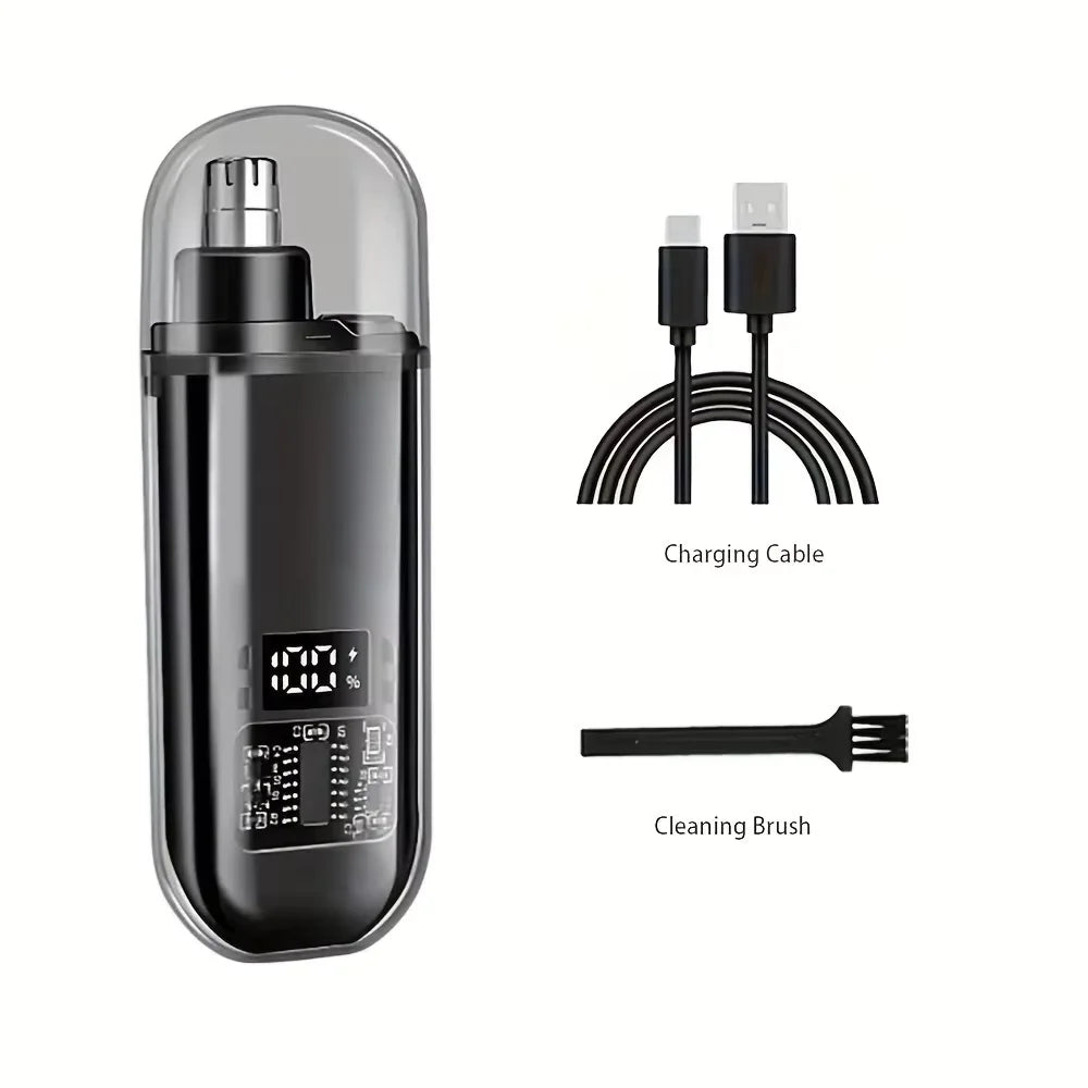 Suitable for men, USB charging nose and ear hair trimmer portable electric nose hair clipper, mini compact design, quick char