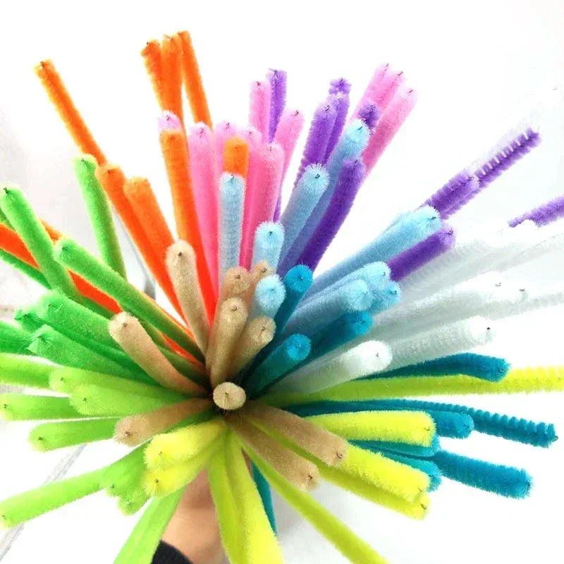 100/50Pcs Chenille Stems Bulk 22 Colors Chenille Pipe Cleaner Stems Kids Art and Crafts Projects and Decorations(6 MM x 12 in