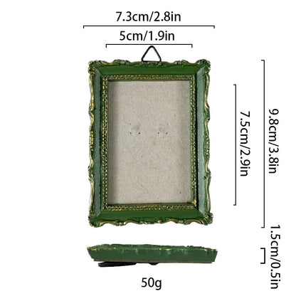 Vintage Mini Picture Frame Baroque Table Wall Hanging Decor Resin Relief Photo Frame European Art Jewelry Decoration Photo Pr