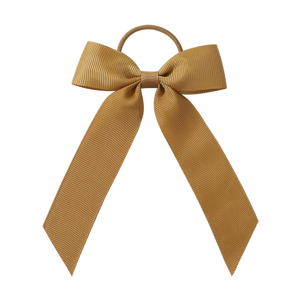 1PC Solid Color Ribbon Pigtail Hair Bows Elastic Hair Bands Holders Ties Hair Accessories for Baby Girls Infants Toddler - 43