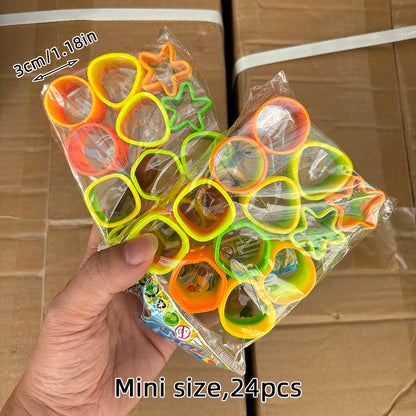 12/24 Rainbow Magic Springs Circle Toys Kids Birthday Party Favors Guests Giveaway Small Gifts Pinata Fillers Flexible Funny 