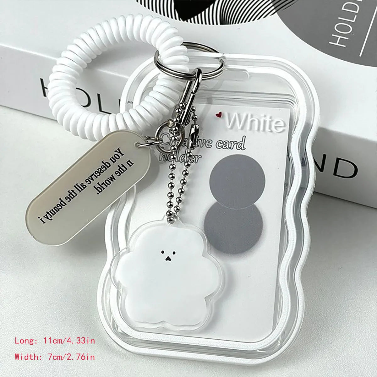 Creative Design Kpop Photocard Holder Transparent Card Holder Keychain Photo Sleeves Bus Card Student Card Case Photo Protect