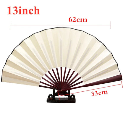 10/13 Inch Folding Fan Hand Silk Cloth DIY Chinese Folding Fan Wooden Bamboo Antiquity Fold Fans DIY Calligraphy Painting Dec