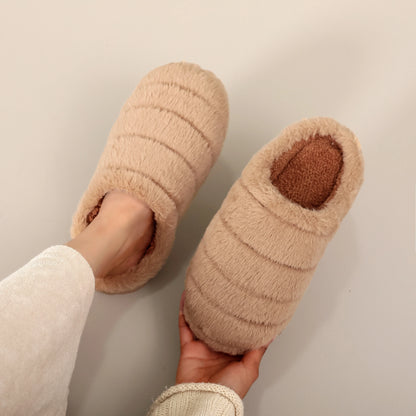 Brown Plush Capybara Slippers, Furry Indoor Slippers, Soft Non-Slip Home Slippers, Cozy Warm Slippers for Men and Women, Cute