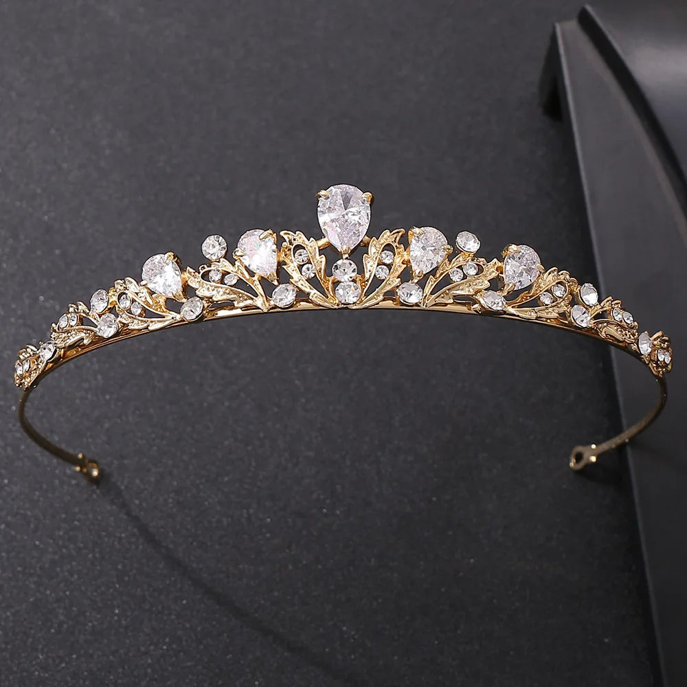 Luxury Crystal Hair Tiaras For Bride Women Prom Hairstyle Rhinestone Zircon Diadem Headband Wedding Bridal Hair Accessories