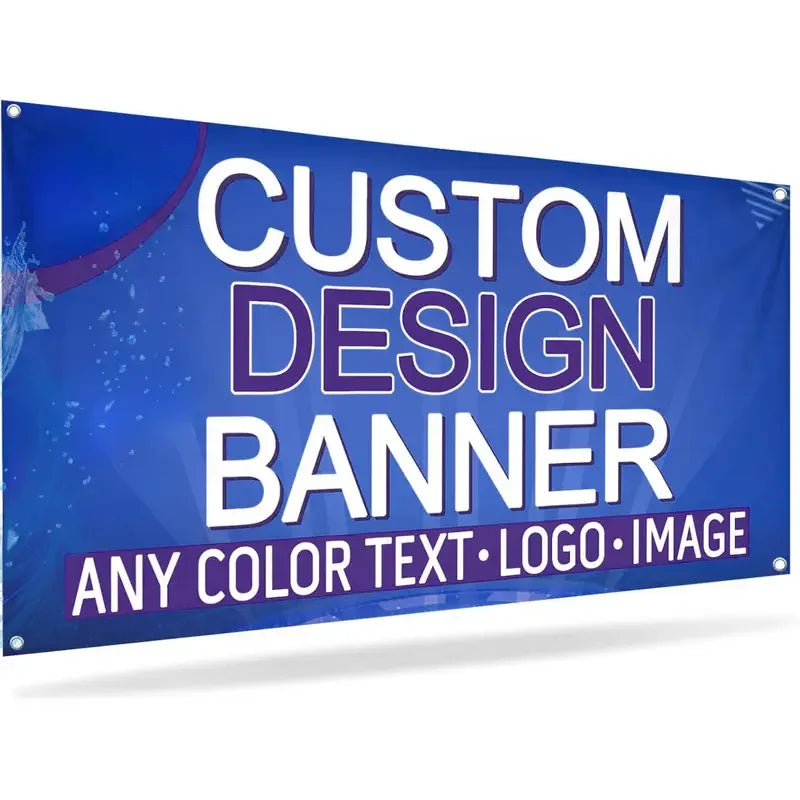 1p Custom Polyester Banner for Indoor & Outdoor Use - Banner with 4 Grommets, Many Sizes, Perfect for Home Decor
