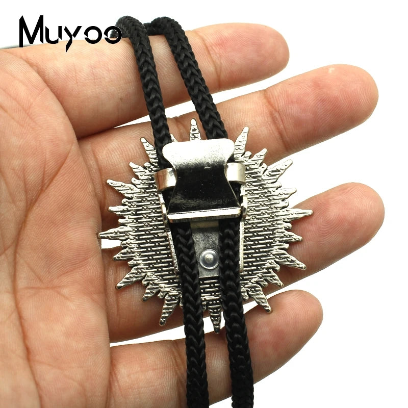 BOLO-0087 Fashion Hot Atheist Atheism Symbol Bolo Ties For Men Handmade Atheist Logo Round Glass Dome Slide Fashion Neck Tie