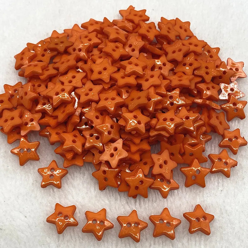 New 12mm---20mm Colours Five- Pointed Star with Two Eye Buttons Resin Sewing Buttons Diy Scrapbooking Multicolour
