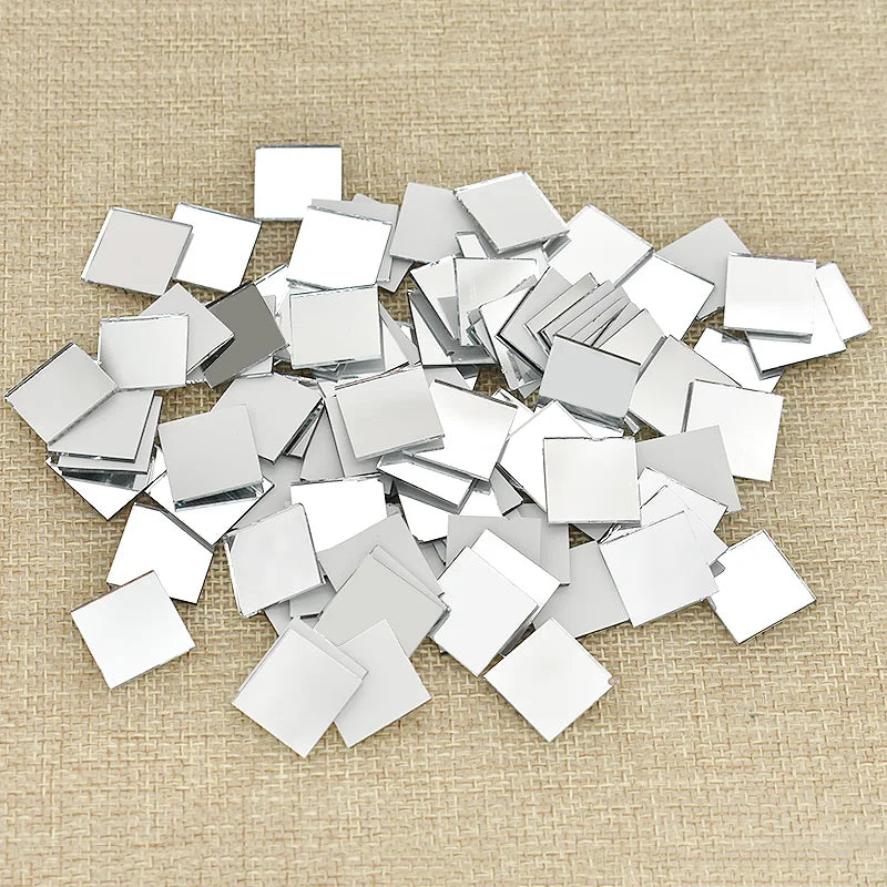 Mirror Mosaic Small Square Tiles Mirror Wall Stickers Bulk DIY Craft Supplies Decoration Artwork Handmade Materials
