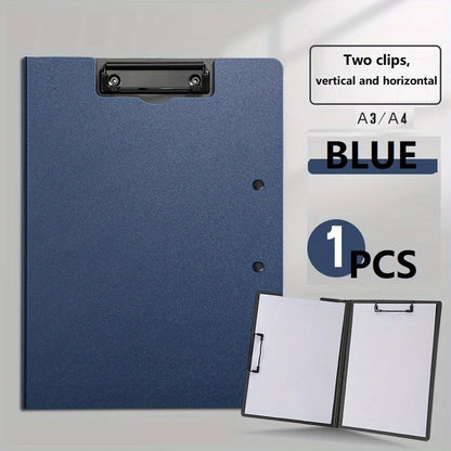 1pc A4 File Folders, Documents Organizer, Clipboard With Cover, Paper Folder For Business & School, Stationery & Office Suppl