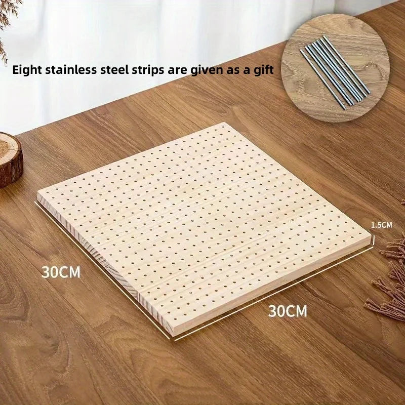 Crochet Block Plate, Block Plate for Crochet Weaving, Bamboo Grid Block Plate for Crochet Projects, Crochet Accessory Gift - 