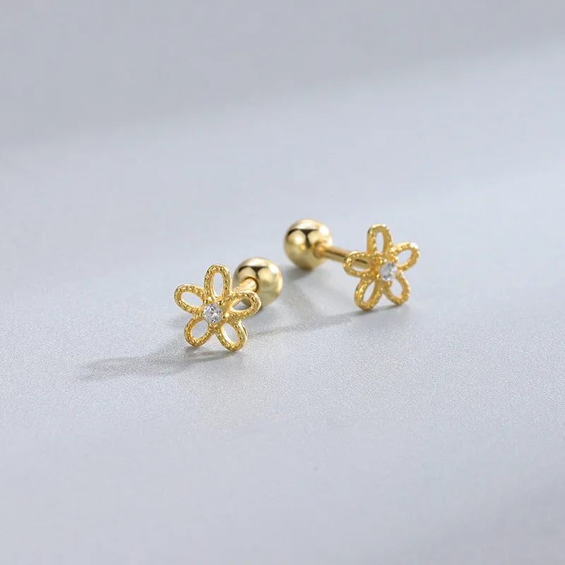 New Fashion Heart Stud Earrings for Women Hypoallergenic Screw Cartilage Helix Earring Girls Piercing Accessories Jewelry Gif