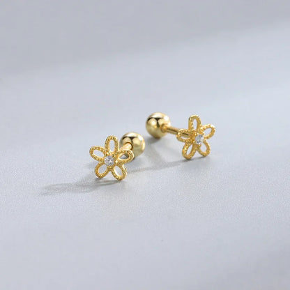 New Fashion Heart Stud Earrings for Women Hypoallergenic Screw Cartilage Helix Earring Girls Piercing Accessories Jewelry Gif