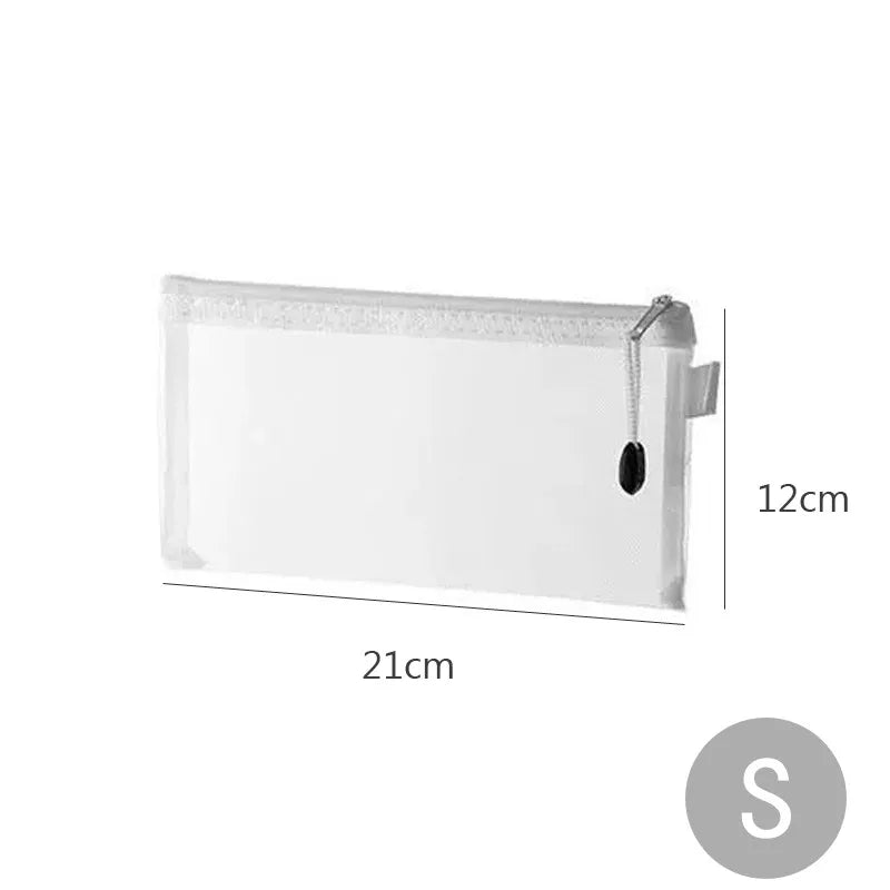 Mesh Zipper File Bag Toy storage bag building block puzzle sub-package bag children zipper transparent finishing storage box 