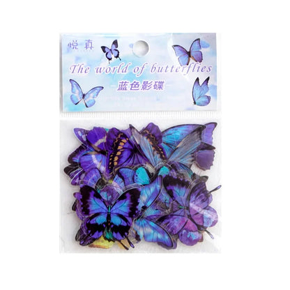Journamm 40pcs/pack Butterfly Series Stickers Art Collage Junk Journal DIY Scrapbooking PET Waterproof Craft Aesthetics Stick