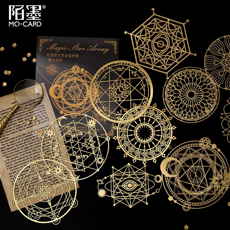 10 Sheets Large size Hollow out Bronzing laser material paper Planner Scrapbooking handmade Junk Journal Supplies