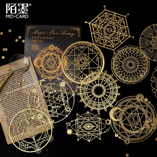 10 Sheets Large size Hollow out Bronzing laser material paper Planner Scrapbooking handmade Junk Journal Supplies
