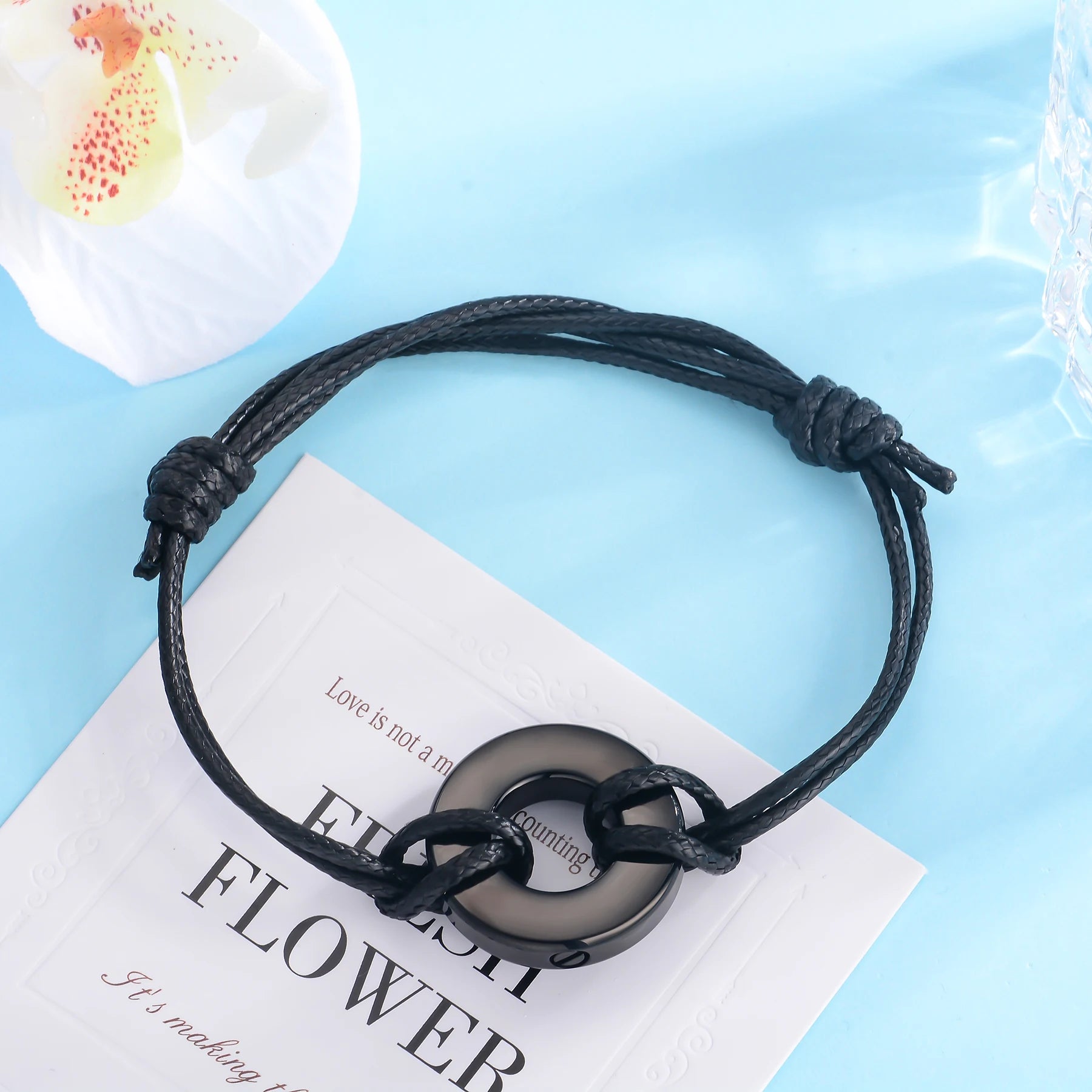 Cremation Urns Bracelet for Ashes Memorial Bracelets Circle of Life Eternity Jewelry for Men Women Adjustable Length 17cm-25c