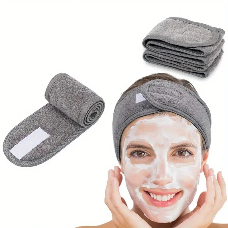 Women's Adjustable Wide Headband - Great Cosmetic Accessory for Yoga, Sports, Spa, Bath, Shower, Makeup and Face Wash - 1PC-G
