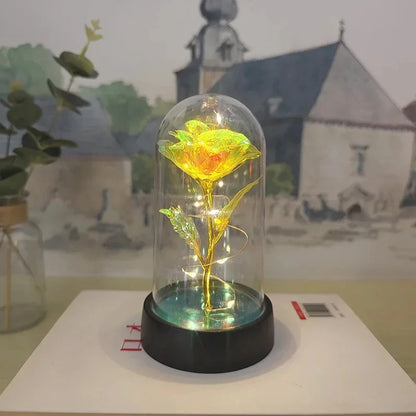 Artificial Rose Flowers Valentines Day Gift for Girlfriend Eternal Rose LED Light Foil Flower Wedding Decor Christmas Gifts -