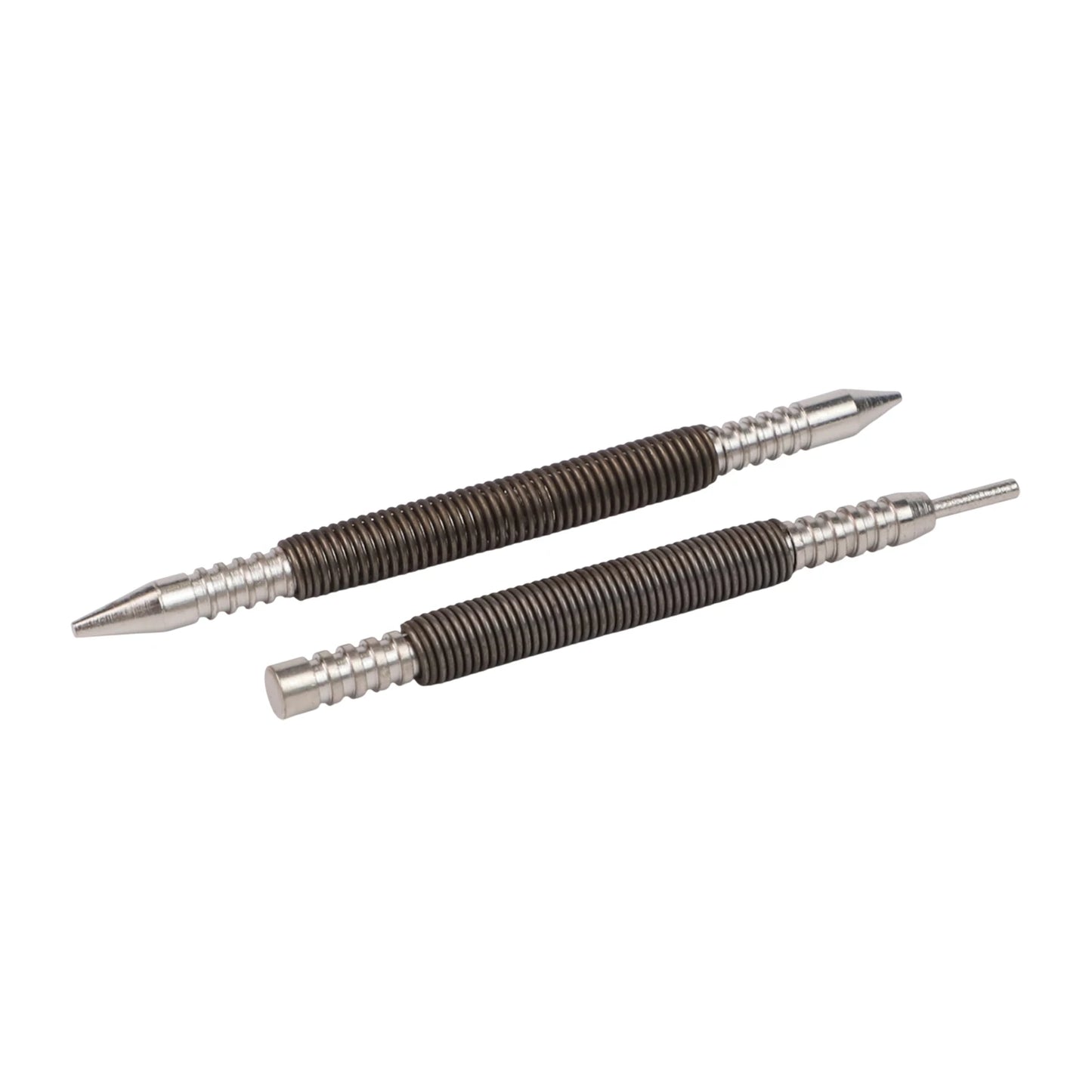 2PCS Spring Nail Center Punch Hammerless Dual Head Setter Spring Loaded High Carbon Steel Nail Punch Door Hinge Pin Remover -