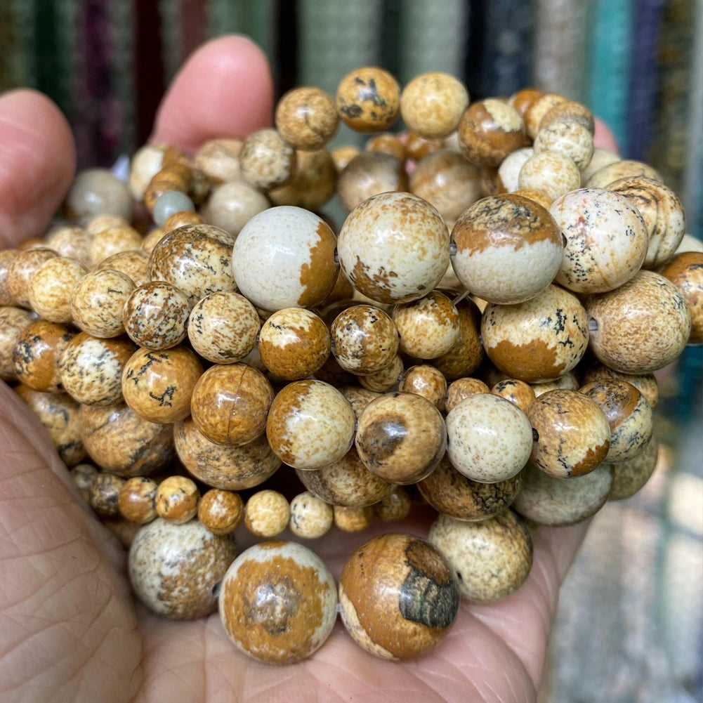 Natural Stone Beads 4 6 8 10mm Tiger Eye Lava Amazonite Turquoises Agates Jaspers Beads For Jewelry Making DIY Bracelet Neckl