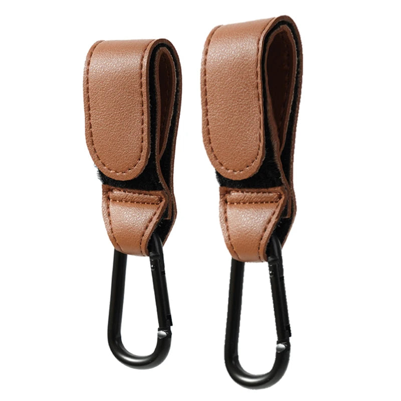 Baby Stroller Hook Fashion PU Leather Adjustable Pram Hook Cart Organizer Diaper Bag Hanger Children Boy Girl Travel Accessor