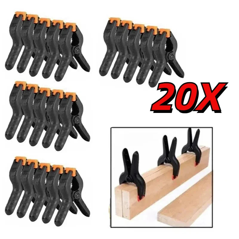 20/5 Pack 2inch Plastic Adjustable Woodworking Clamps Wood Working Tools Spring Clip Carpentry Clamps Outillage Menuiserie