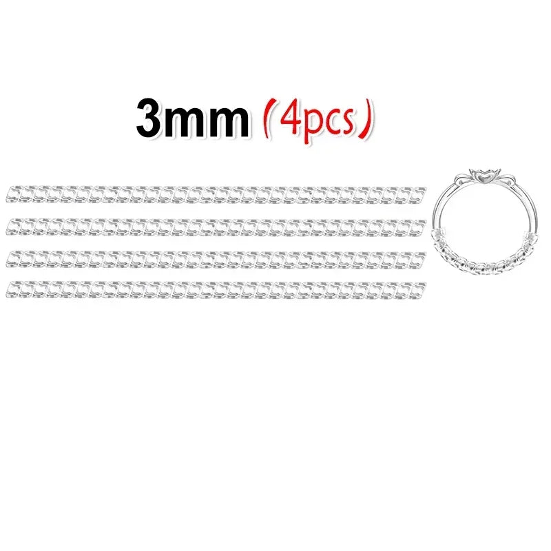 12pcs/Set Ring Size Reducer Tools Spiral Spring Based Rings Adjust Invisible Transparent Tightener Resizing Tool Jewelry Guar