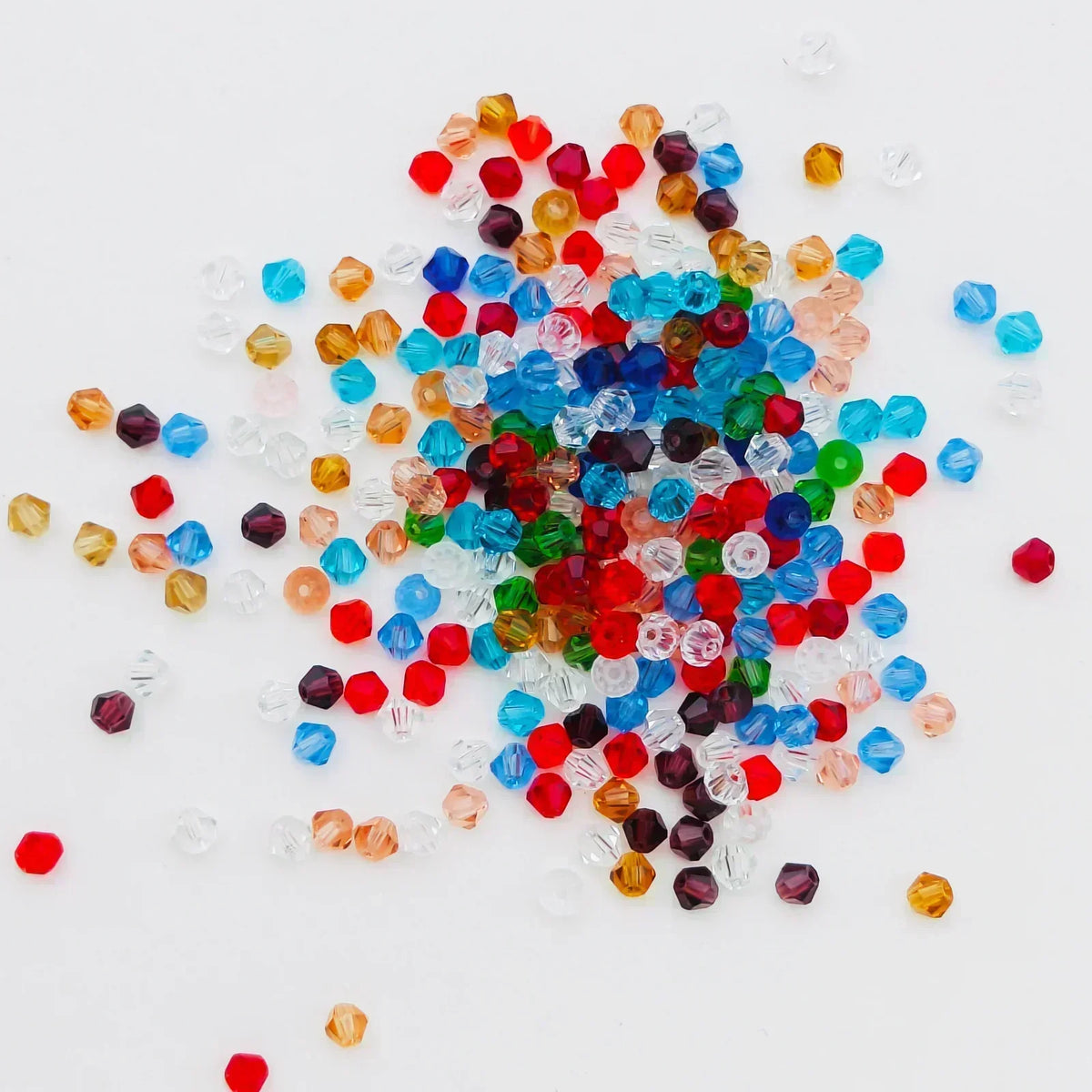 100PCS 4MM Shiny Faceted Austria Crystal Beads Bicone Beads Loose Spacer Beads for Jewelry Making DIY Bracelet Necklace Penda