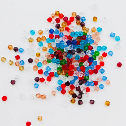 100PCS 4MM Shiny Faceted Austria Crystal Beads Bicone Beads Loose Spacer Beads for Jewelry Making DIY Bracelet Necklace Penda