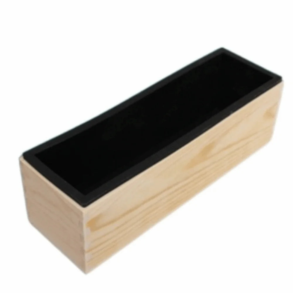 1200ml Silicone Soap Mold Wooden Box Reusable Soap Making Mold Rectangular Shape DIY Handmade Rectangle Soap Mold