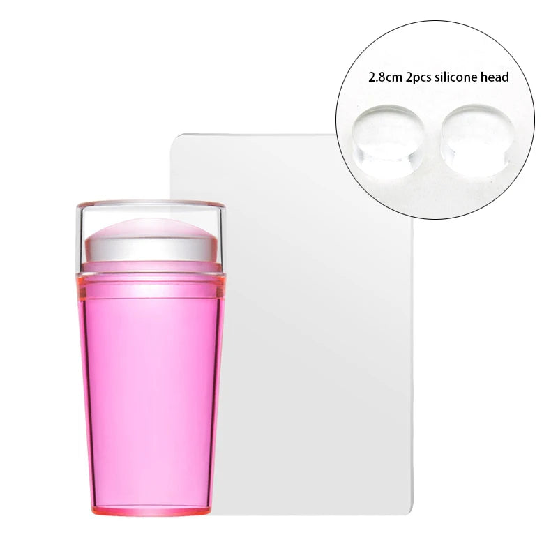 Nail Stamping Plates Pure Clear Jelly Nails Art Stamper Scraper Set Print Silicone Marshmallow Design Manicure Accessories To