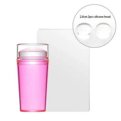 Nail Stamping Plates Pure Clear Jelly Nails Art Stamper Scraper Set Print Silicone Marshmallow Design Manicure Accessories To