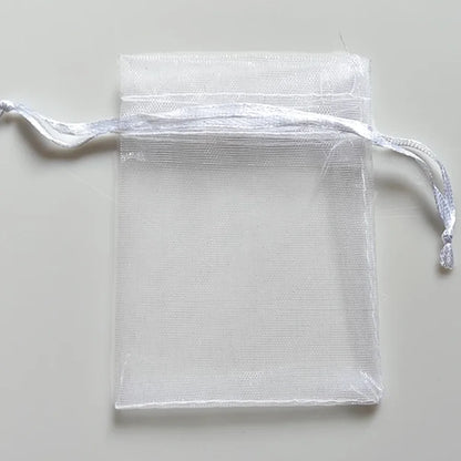 25/50/100pcs Organza Gift Bag Multicolor Drawstring Pouches For Candy Jewelry Bag Packing Wedding Gift Bags Organza Bag - Whi