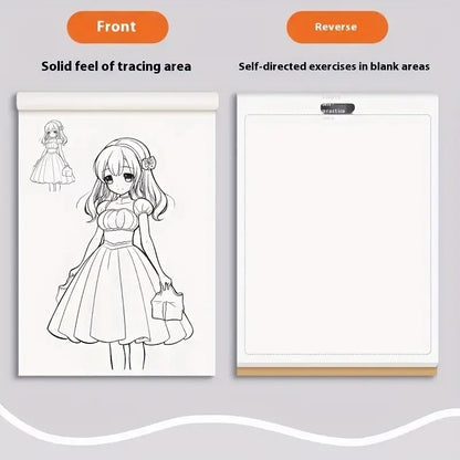 Anime Character Line Art Drawing Book for Beginners - 48 Pages of Simple Hand-Drawn Outlines for Tracing & Practice Painting