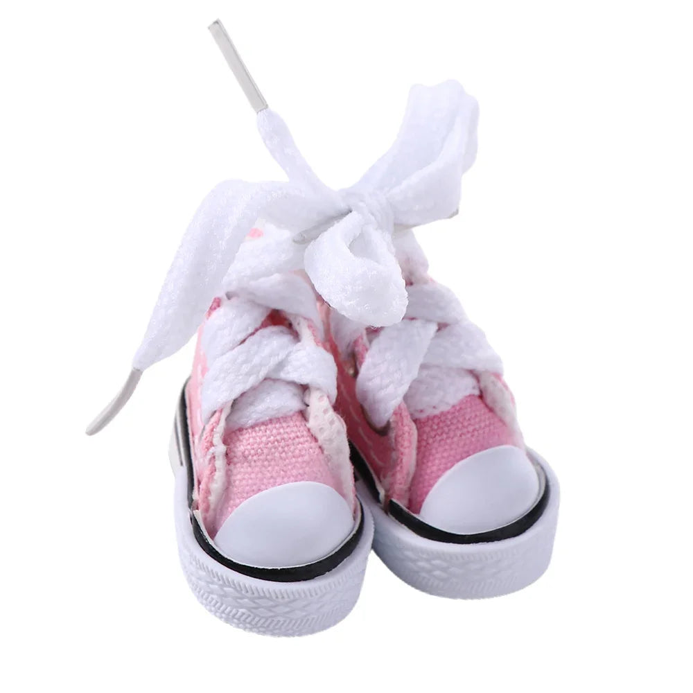 Dolls Accessories 3.5CM Sneakers Shoes Mini Shoes For Children Blyth Shoes Canvas Shoes Shoes - Pink A